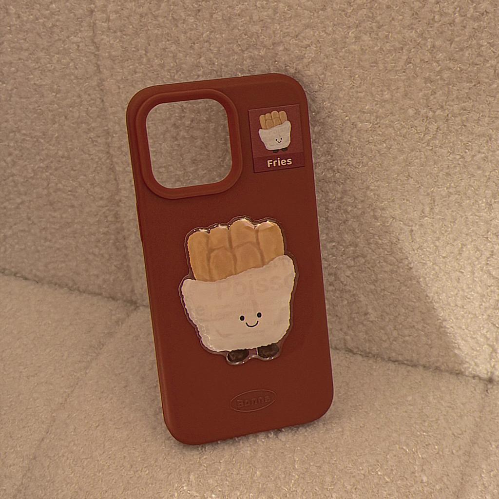 Applicable To Apple 16 Mobile Phone Case 17promax Fun Food Fries Iphone14 Three-dimensional 13 Korean 12 Silicone
