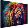 Canvas Print, Neon Lion Colour