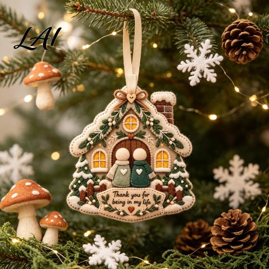 Durable Fabric Party Supplies Christmas Tree Hanging Ornament Handmade Felt Pendant for Holiday Decorative Item Office Decoration Seasonal
