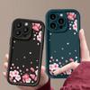 Противоударный чехол с розовым узором сакуры для iPhone 16 Pro Max 15 Plus 14 Pro 13 12 11 XS XR 8 7 TPU Мягкий Матовый Силиконовый Чехол для Телефона