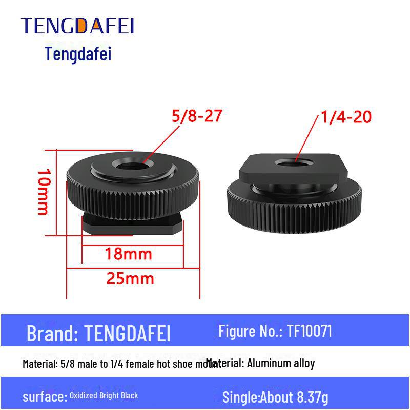 Адаптер для штатива с креплением на стойку для освещения и поворота камеры с резьбой 1/4" на 3/8" на M4/M5/M6/M8