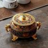 Colored Enamel Lotus Incense Burner Metal Painted Incense Base Tea Ceremony Accessories Sandalwood Coil Censer Home Decor