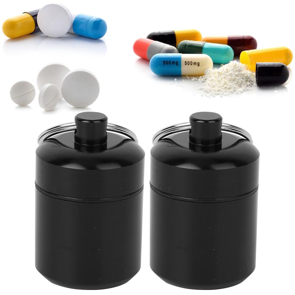 2 шт. набор алюминиевый сплав мини контейнер для лекарств коробка водонепроницаемый герметичный металлический контейнер с кольцом для ключей для