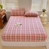 Простыня на резинке в простом стиле с клетчатым принтом, простыня для односпальной/двуспальной кровати, покрывало из нескользящего постельного белья, кувер (Наволочка Нужен заказ)