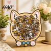Decorative Puzzle Piece Wooden Animal Jigsaw Puzzle, Pig Rabbit Theme Difficult Toy Challenge Game, Kids Adults for Desk Decoration Educational Game