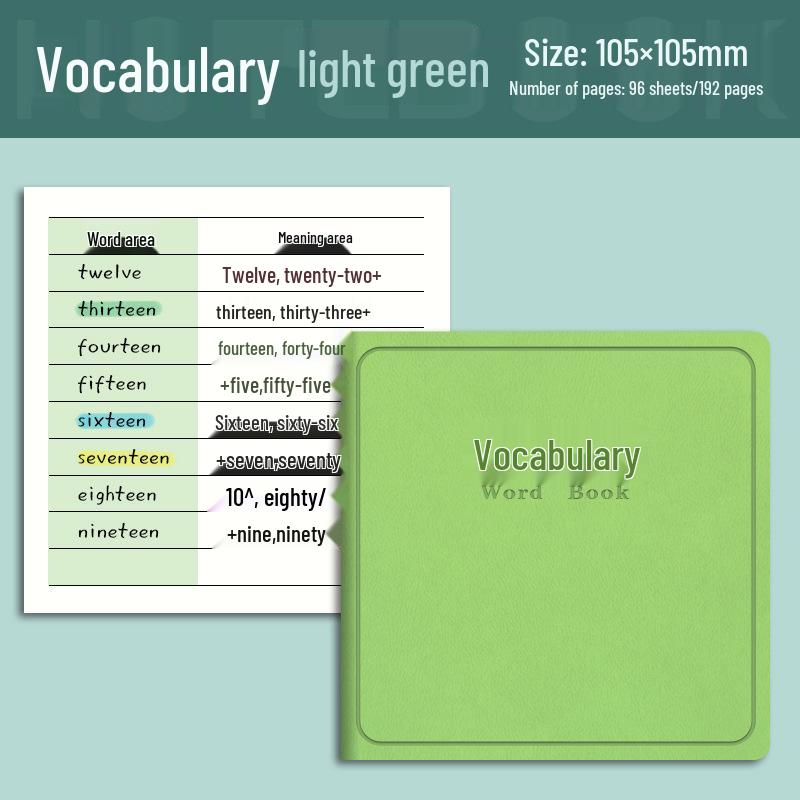 High-Value Portable English Memory Notebook - Square, Pocket-Sized Word Record Book