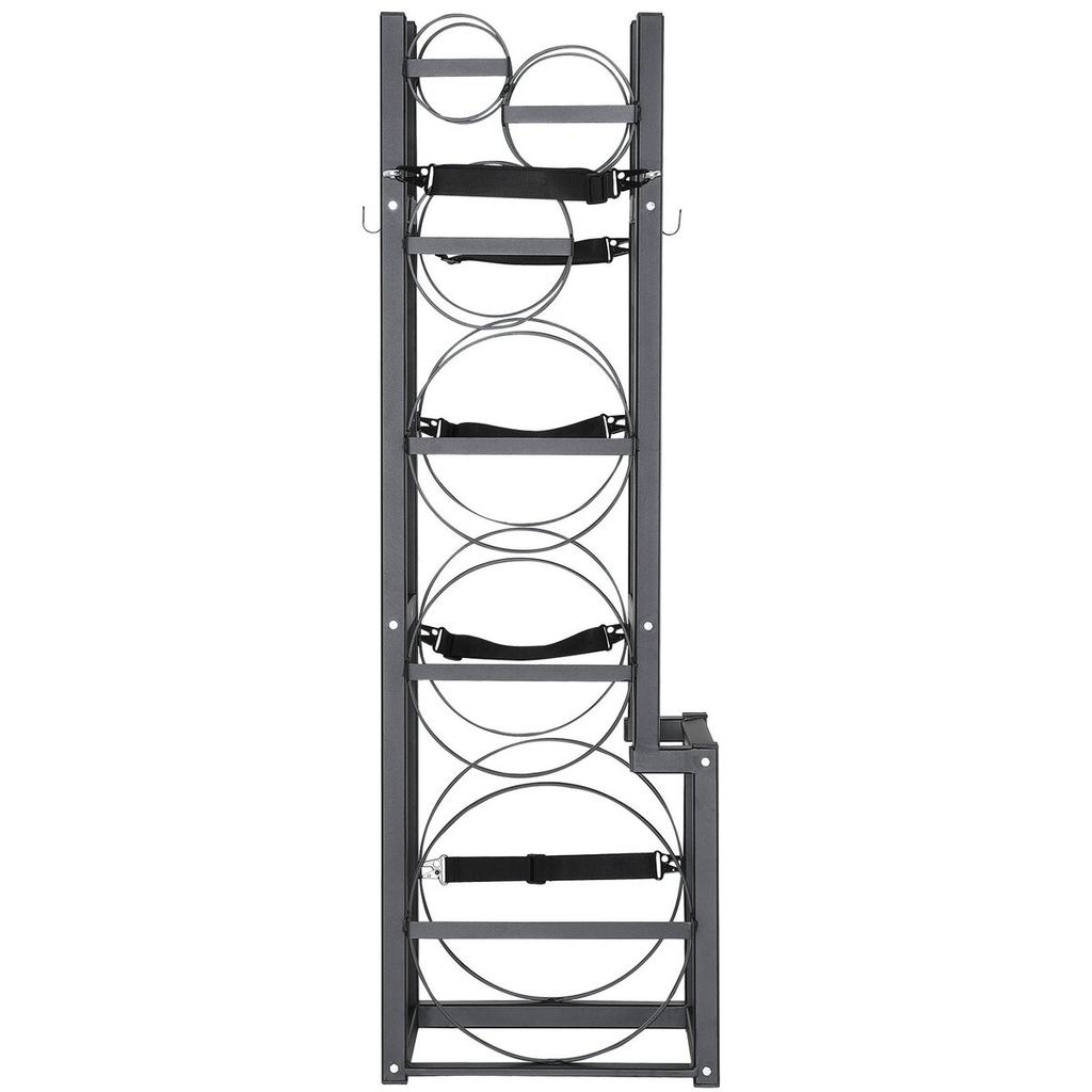 Refrigerant Tank Rack, with 1 x 50lb, 2 x 30lb and Other 3 Small Bottle Tanks, Cylinder Tank Rack 15.55x12.99x49.8 in, Refrigerant Cylinder Rack and