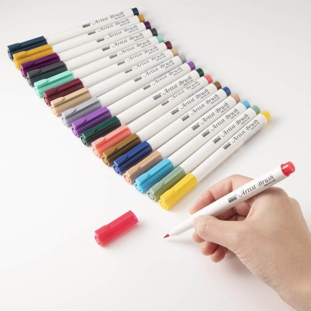Маркер-кисть Marvie на водной основе, тонкий, художественная кисть, 18 цветов, набор B 1100-18B