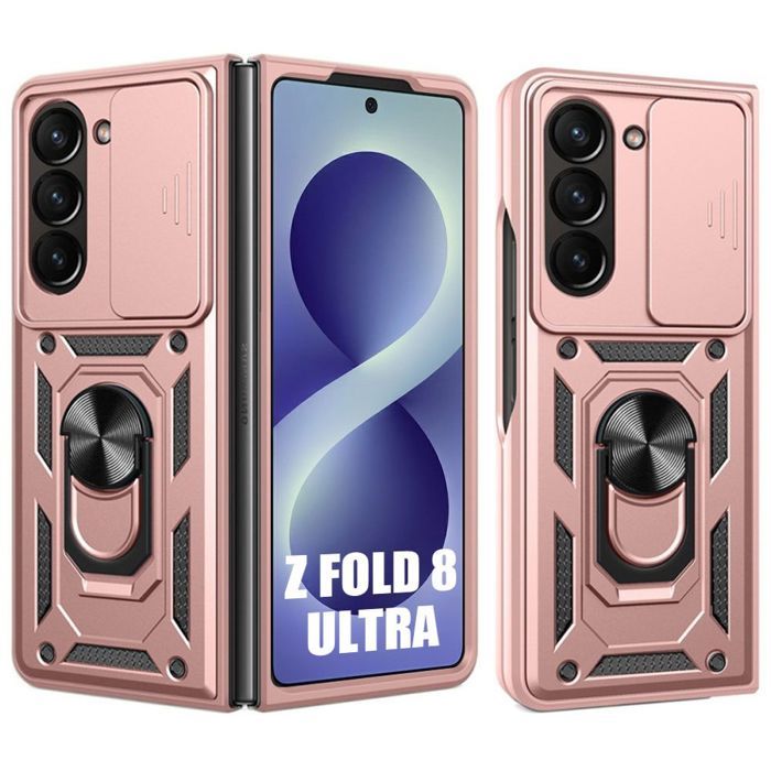 Coque pour Samsung Galaxy Z Fold 8 Ultra, Bumper Antichoc Rigide avec Protection Caméra - Rose