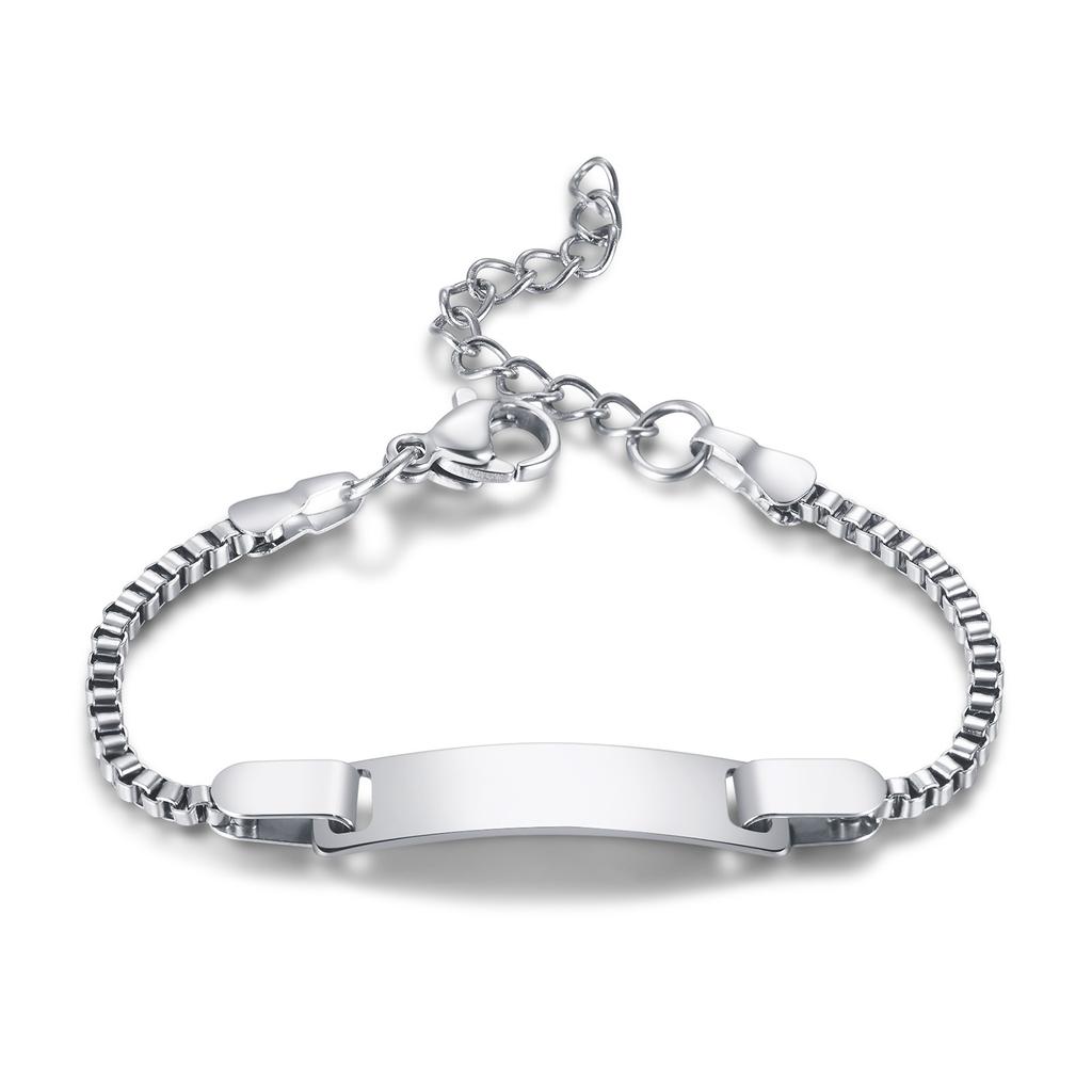 Persoanlized Custom Name Heart Bracelet,Stainless Steel Figaro Chain Link Adjustable,Engraved Gift for Boy Girl