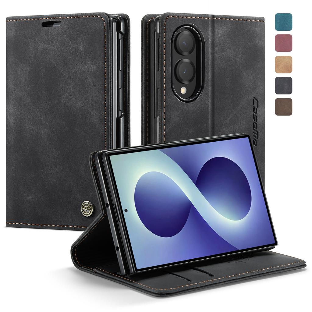 CaseMe-013 Ретро Премиум Чехол-подставка из ПУ кожи для Samsung Galaxy Z Fold8 Wide / Z Fold8 Ultra Кошелек Держатель для карт Защитная задняя крышка для телефона Оболочка