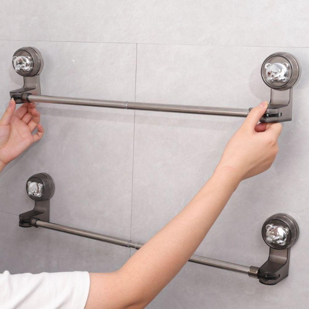 Suction Cup Towel Rack Wall Mounted Clothes Drying Rack Durable Slipper Rack