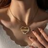 Atoztide Personalized Custom Name Necklaces for Women Unlimited Heart Pendant Stainless Steel Link Chain Christmas Jewelry Gift