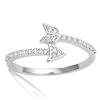 Silver Ring 'Cupid's Arrow' White Silver (rhodium) - 9x5 Mm
