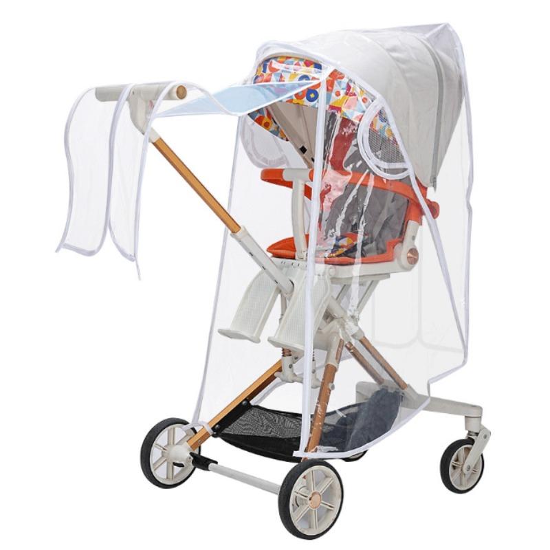 Clear Universal Baby Stroller Rain Cover - Waterproof Windproof Multi-Use Canopy Protects Baby During Travel Practical Accessory