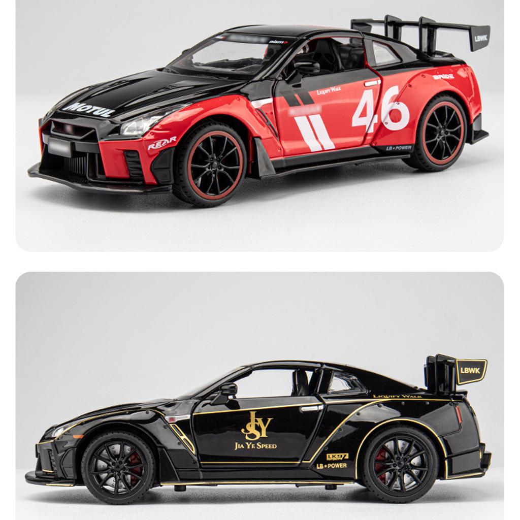 Масштаб 1/22 GTR Racing, литая под давлением модель автомобиля, игрушечный автомобиль с откатным механизмом, звуком и светом для детей, коллекция подарков для мальчиков и девочек