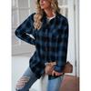 Весенние и осенние повседневные рубашки свободного кроя в клетку в стиле бойфренд