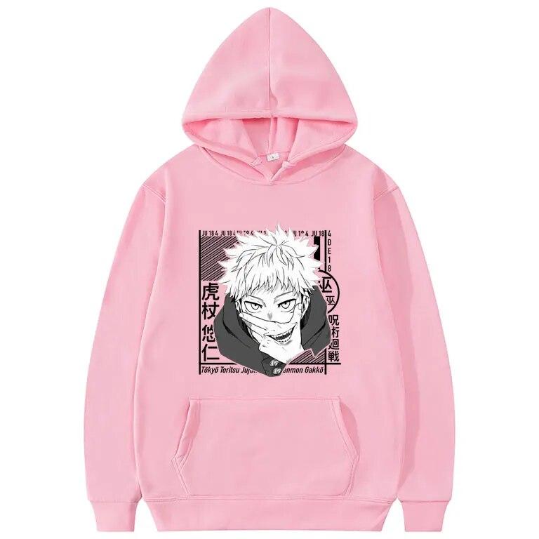 Япония унисекс стиль дзюдзюцу кайсен толстовка Итадори Юдзи узор принт толстовки унисекс повседневная мода с капюшоном женская толстовка в стиле Харадзюку