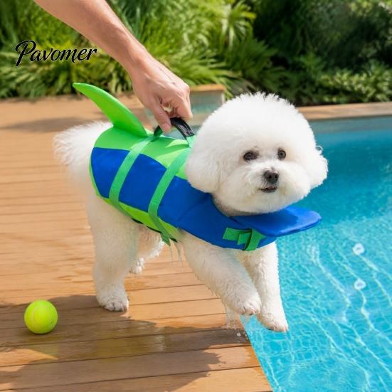 Pet Life Jacket with Handle Dog Chin Float, Adjustable Straps, Rescue Handle, High Swim Vest Buoyancy Floating for Small Medium Large Dogs Puppy