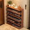 Wooden Shoe Rack Multi Tier Wide Shoe Storage Organizer Entryway Dustproof Shoe Cabinet Home Dorm Room Storage Shelf