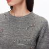 VEROMODA Women's Round Neck Knit Sweater with Rhinestone Embellishments