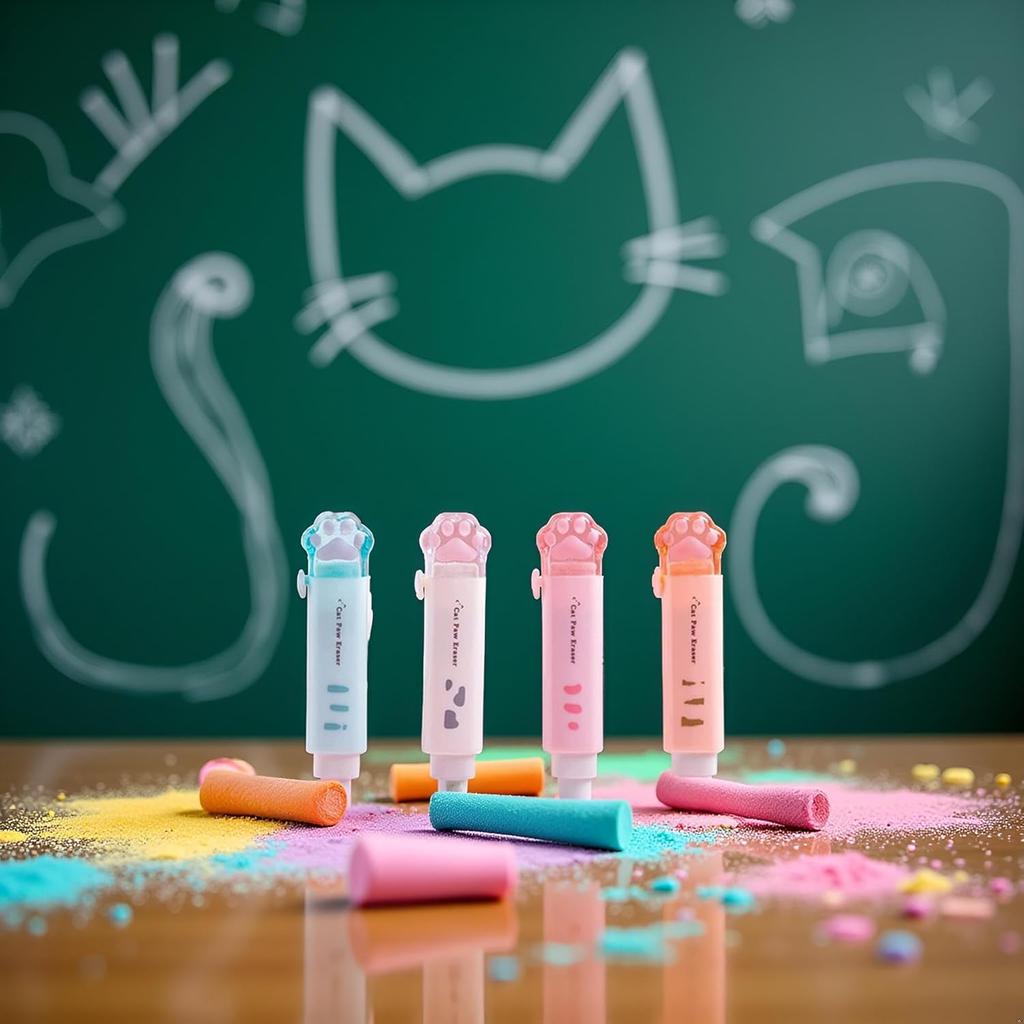 1Pc Cat Paw Shaped Retractable Erasers, Traceless Useful Push-Pull Cat Paw Rubbing Eraser Cute Rubber for Kids, Push-Pull Rubber Eraser for Students
