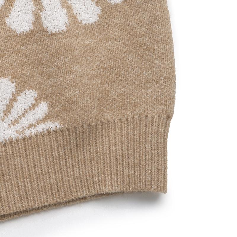 YYFS Женская мода повседневная осень-зима цветочный узор с длинным рукавом и круглым вырезом свитера