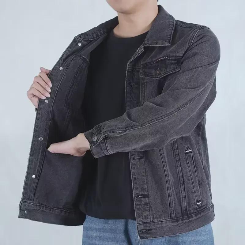 Мужская повседневная свободная джинсовая куртка в корейском стиле - осенняя модная рабочая одежда