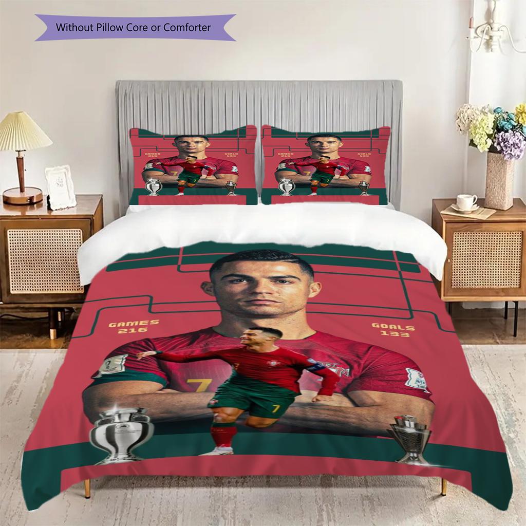 Vibrant Football Glory Bedding (1 * duvet cover + 2 * pillowcase, without core) 2D Flat Christmas birthday gift Duvet cover and pillowcase Bedding set