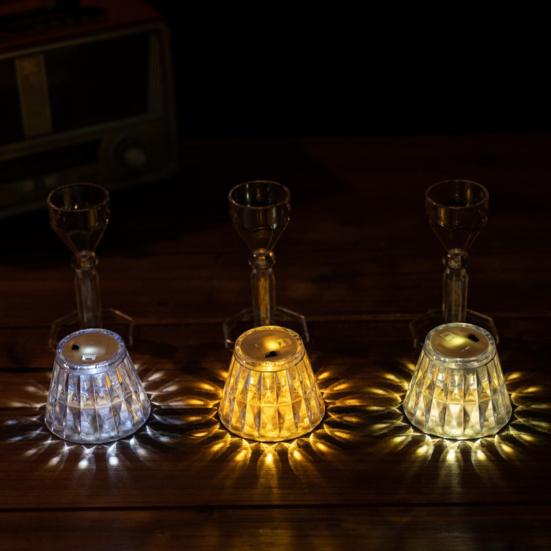 Ночник 3 цвета Энергосберегающий Работающий от батареек Настольная лампа из искусственного кристалла