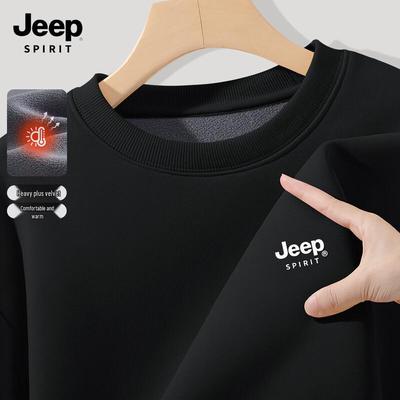 Мужской свитшот JEEP SPIRIT с флисовой подкладкой и круглым вырезом