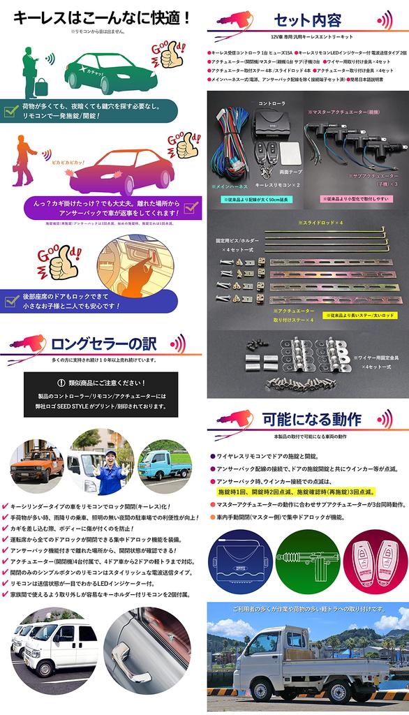 Комплект бесключевого доступа Seed Style с функцией обратной связи, 4 привода и пульт дистанционного управления в комплекте