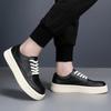 FashionSpring Men's Thick Sole Casual Shoes Fashion  Genuine Leather Sports Shoes Increase Breathable Comfort Shoes Trend Shoes