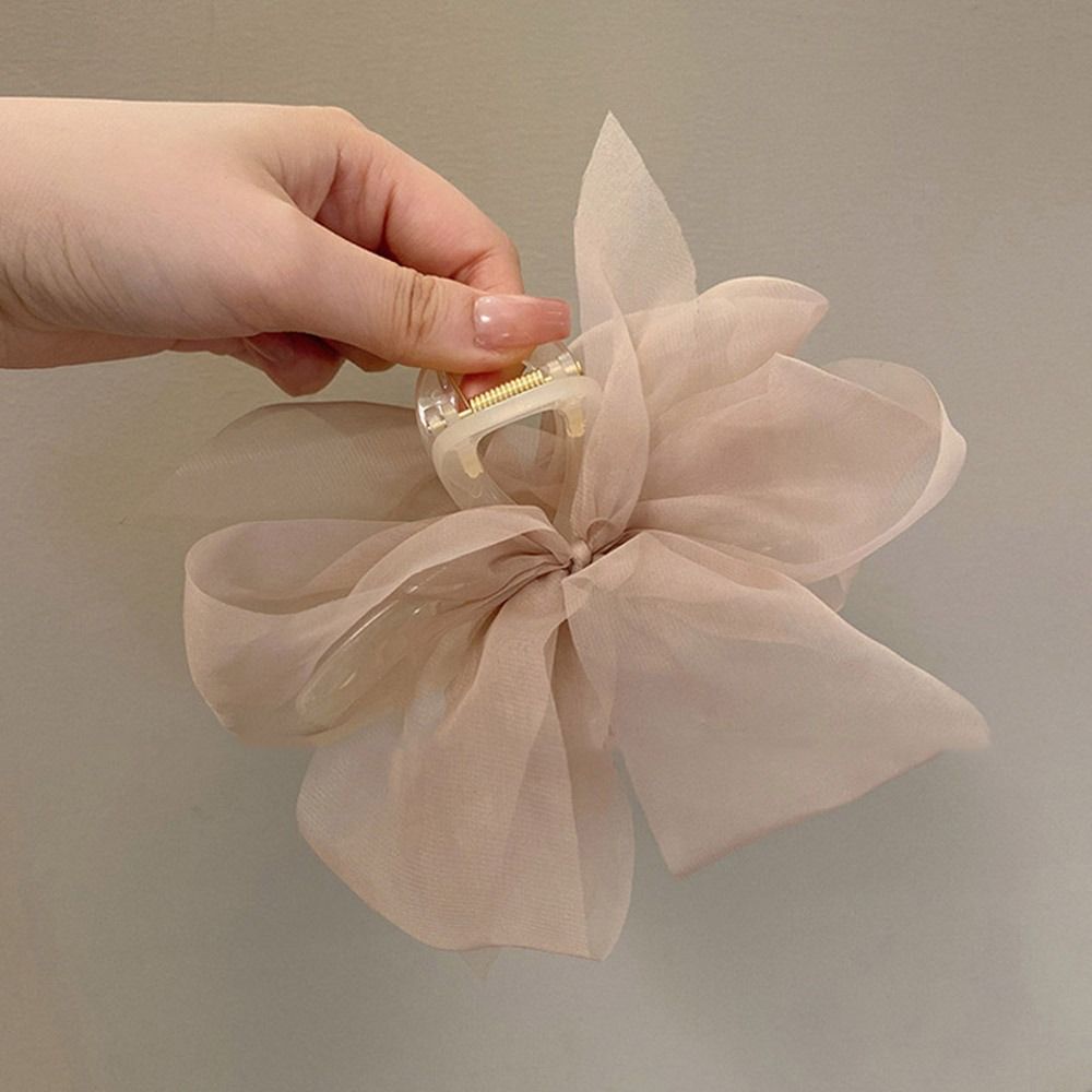 Hairgrips Ponytail Holder Mesh Hair Crab Clip Women Hair Clip Bow Hair Claw Korean Shark Clip