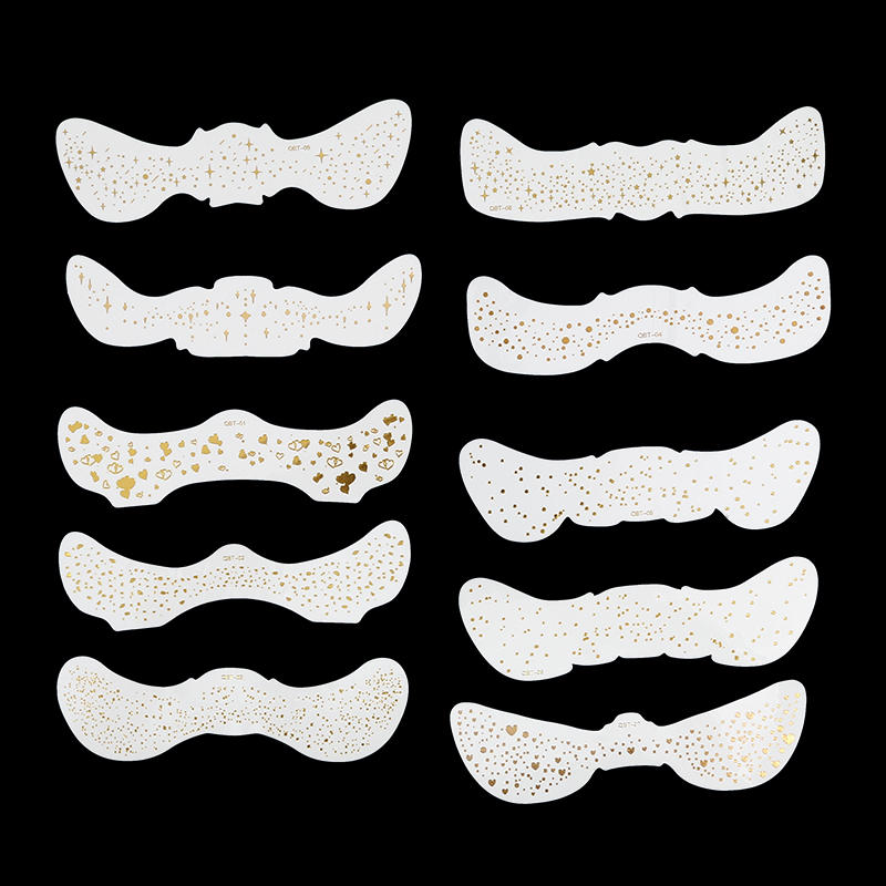 10pcs Hot Stamping Freckles Makeup Patches Metallic Radiation Golden Silver Fake Freckles Temporary Tattoo Stickers Face Makeup