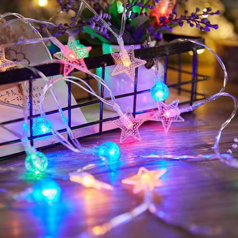 Outdoor LED White Ball String Lights for Camping, Awning, and Birthday Decorations