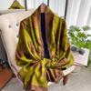 Women Popular 180X90CM Print Silk Scarves Satin Shawls Female Letter Beach Lady Towel Fashion Long Bandanna Foulard Wrap Muffler