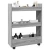 VidaXL Narrow 3-Tier Storage Cart Sonoma Grey, Slim Storage Cart, Rolling Cart, Storage Cart 855255