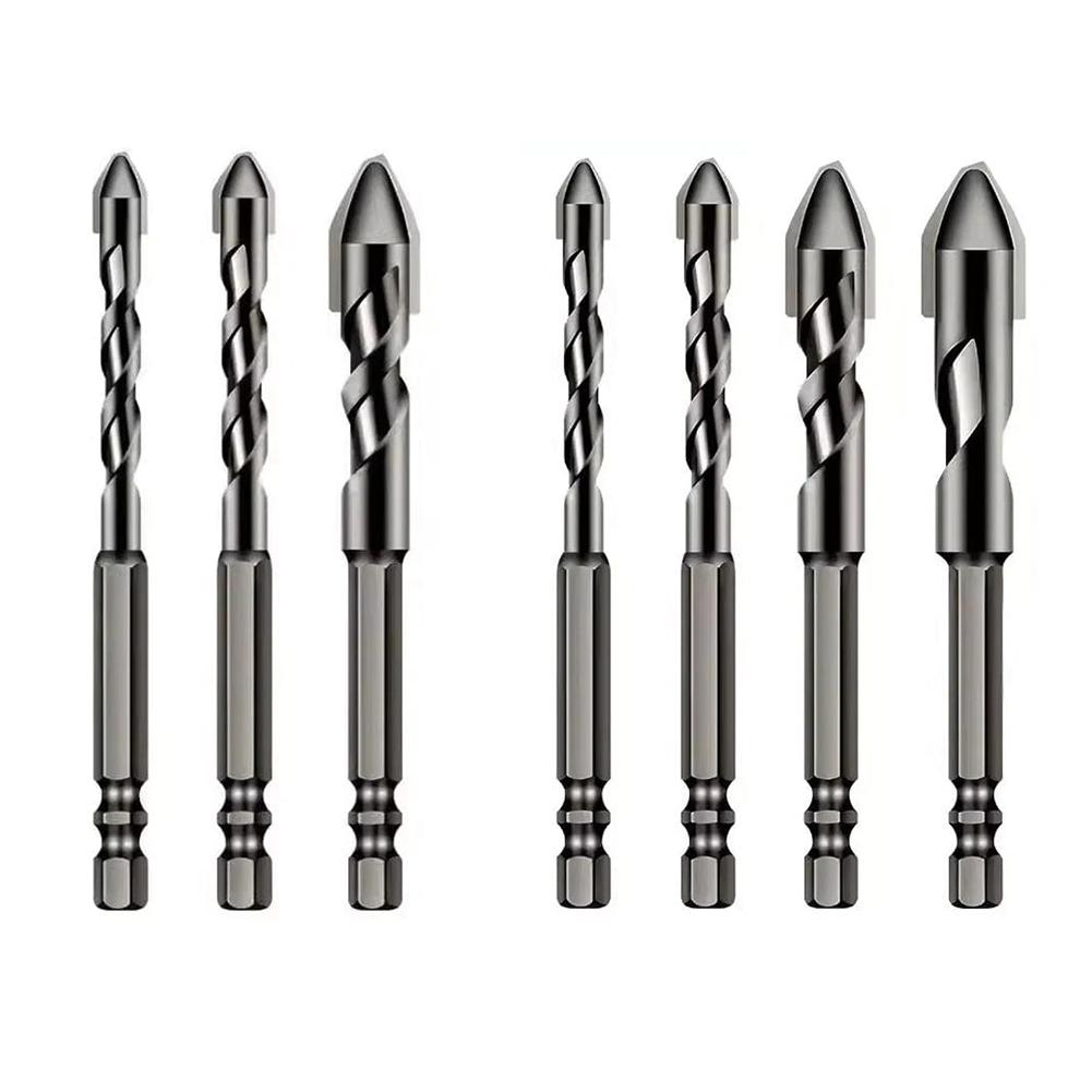 3/4 Pcs Drill Bits Sets Tungsten Steel High Hardness Skewed Head Eccentric Drill Bits Masonry Drill Bits for Glass/Tile/Wood