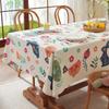 Пасхальный принт Бахрома Кролик Цветок Прямоугольная Скатерть Скатерть для Кофейного Столика