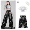 Girls Jazz Dance Costume Kids Hip Hop Performance Outfit Crop Top Pants Set Stage Wear
