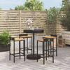 VidaXL Garden Bar Set 5 Pcs Black Poly Rattan/solid Acacia Wood, Bar Table Set, Pub Set, Set 3187716
