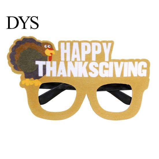 Cute Thanksgiving Gift for Parties Turkey Glasses, Funny Harvest Party Eyewear Kids Festive Orange Holiday Decorations Adults, Felt Pumpkin
