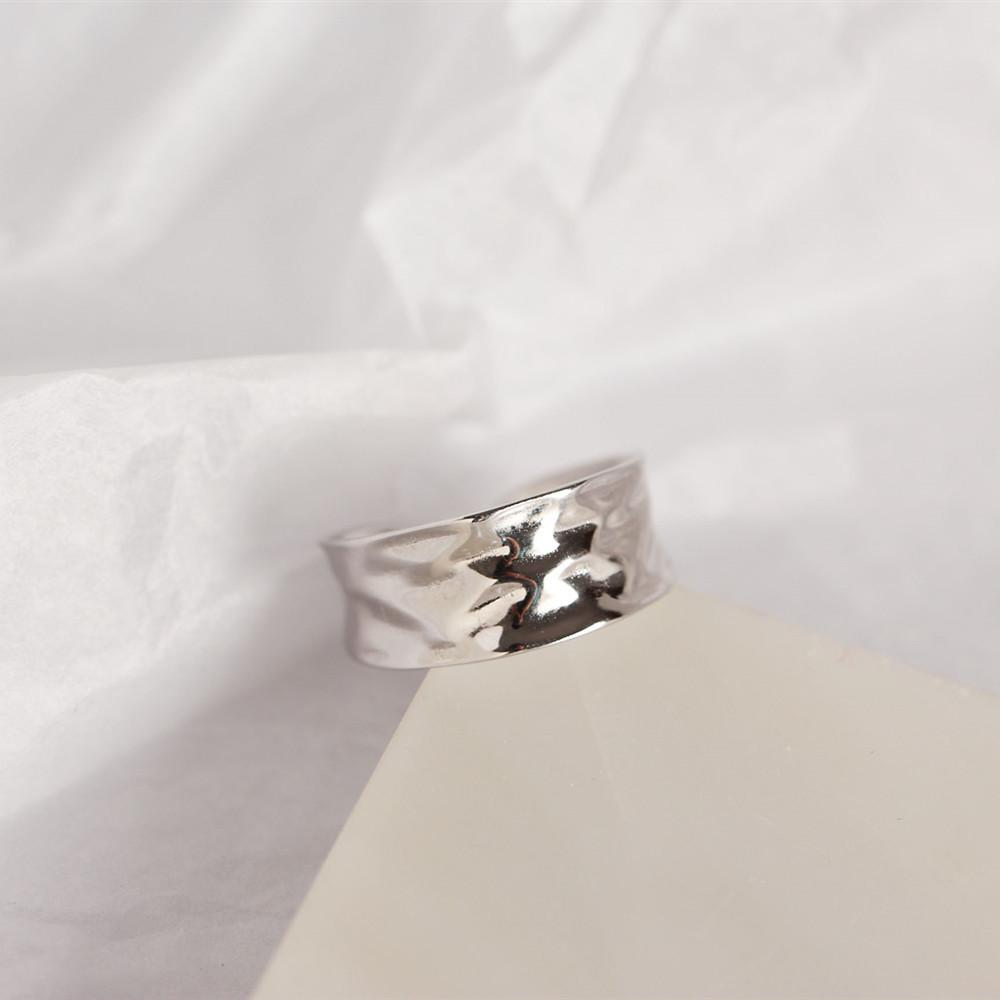Серебряное кольцо-кафф S925, минималистичное, неправильной формы, широкое, в корейско-японском стиле, для женщин