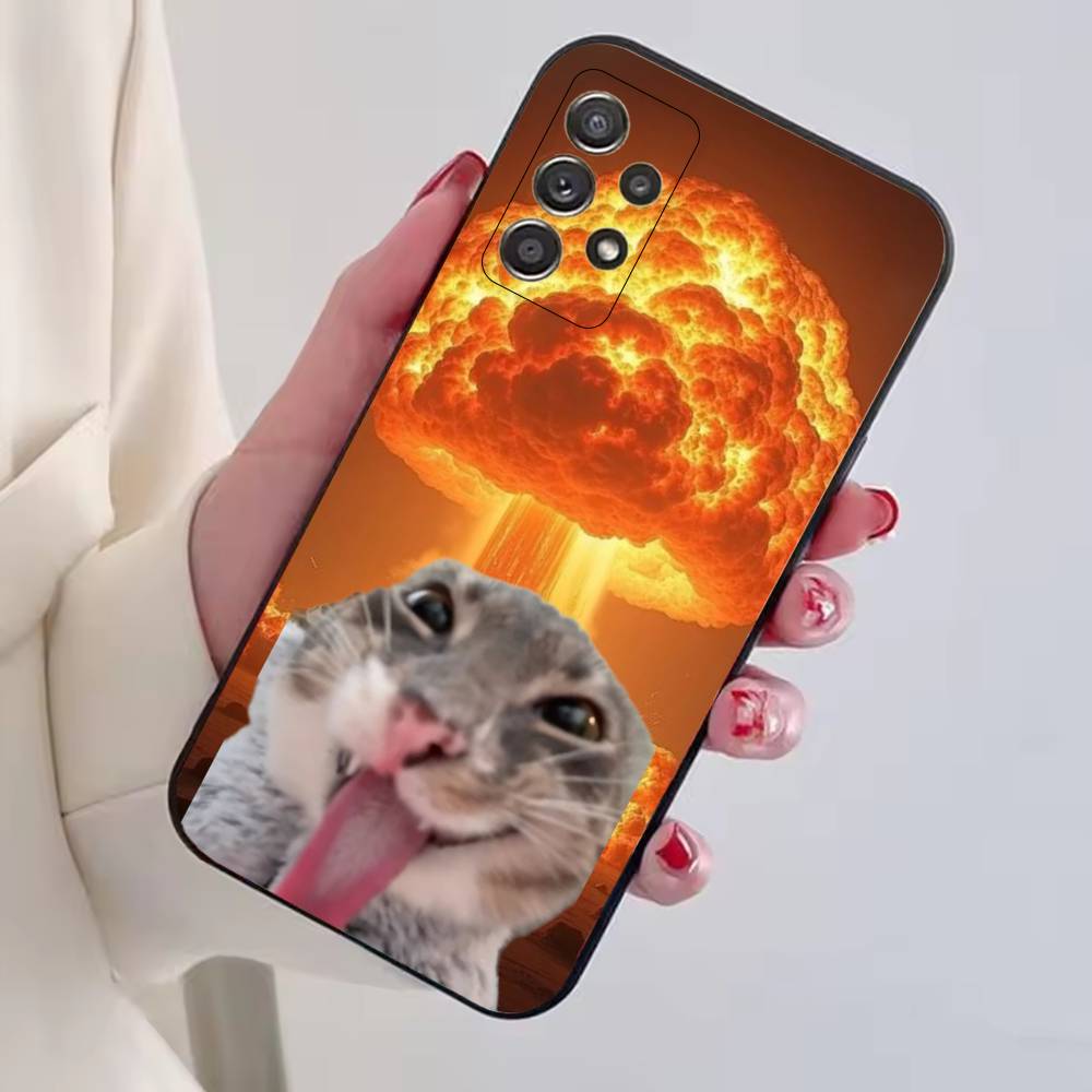 Милые мемы про домашних кошек Чехол для телефона Для Samsung S25,S24,S21,S22,S23,S30,Ultra,S20,Plus,Fe,Lite,Note,10,Черный чехол