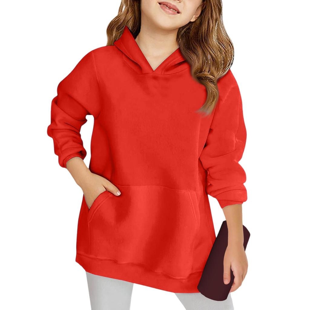 Зимние однотонные толстовки с капюшоном и длинными рукавами для мальчиков и девочек