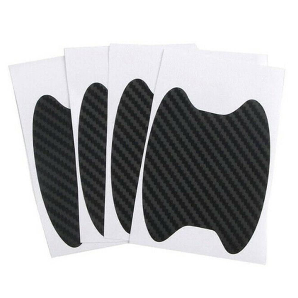 4шт автомобильная дверная ручка устойчивая к царапинам универсальная наклейка из углеродного волокна