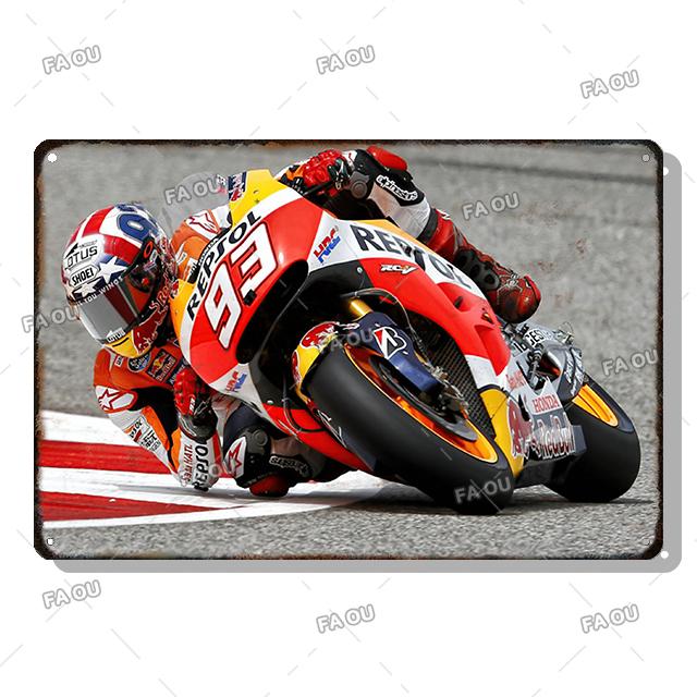 F1 Motorcycle Racing Vintage Metal Poster Racer Athlete Retro Tin Sign Auto Club Wall Art Decoration Plaque Home Decor Aesthetic
