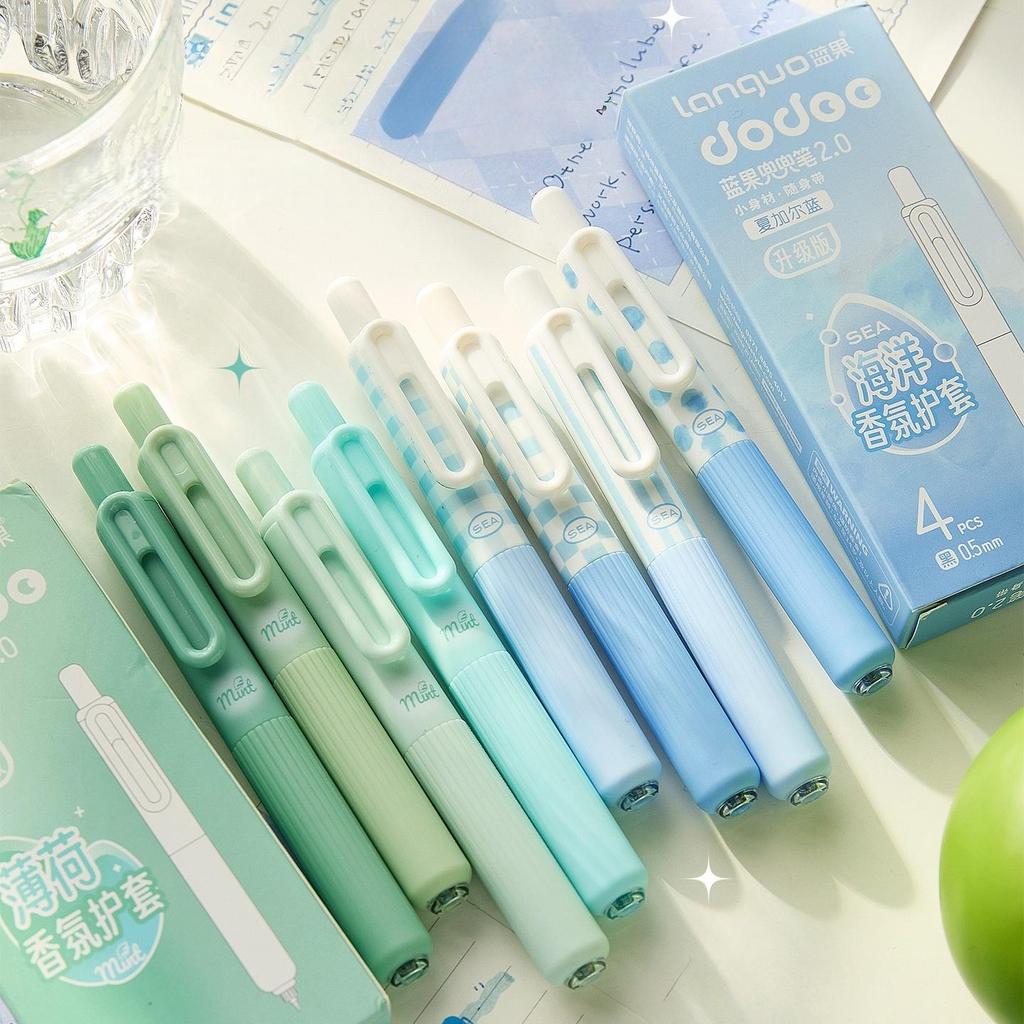 Набор из 4 карманных гелевых ручек 0,5 мм, шариковые, с плавными черными чернилами для письма в офисе и школе