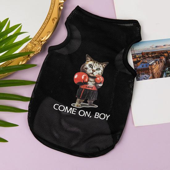 Жилет для домашних животных, износостойкий полиэстер, ультратонкий жилет без рукавов с солнцезащитным кремом и принтом для домашних животных